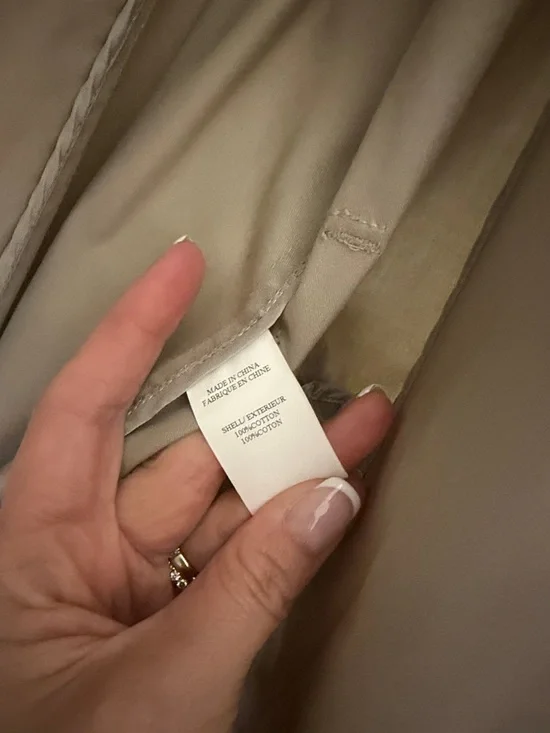 Theory Beige Double-Breasted Trench Coat - Picture 3 of 4